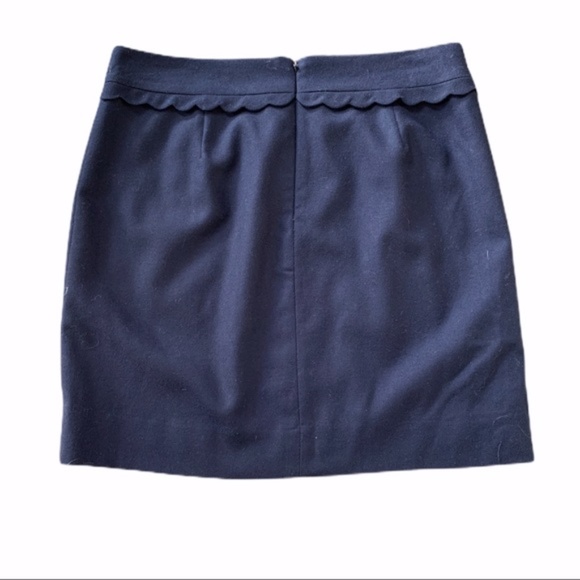 J. Crew Scallop Trim Mini Skirt Navy Size 6 - Picture 2 of 5